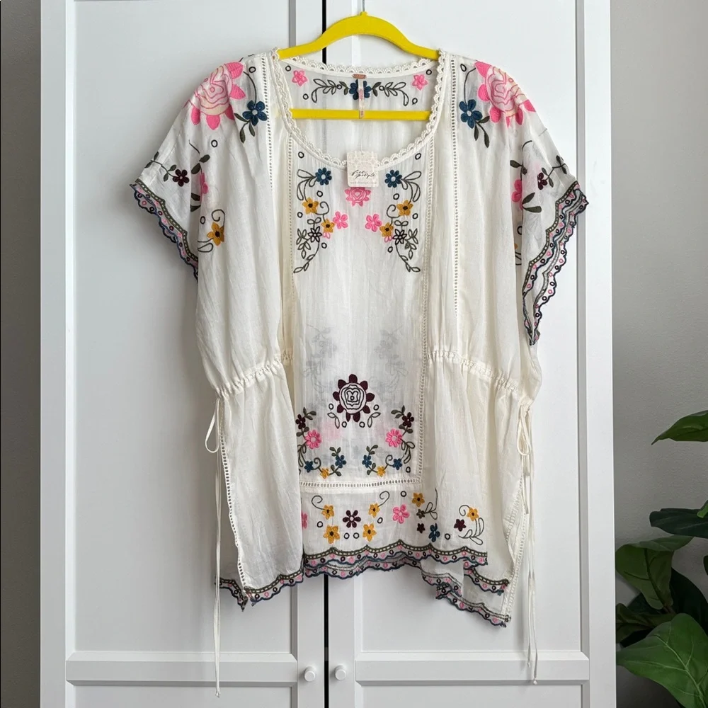 NWT Free People Danielle Embroidered Top, XS - Picture 5 of 8